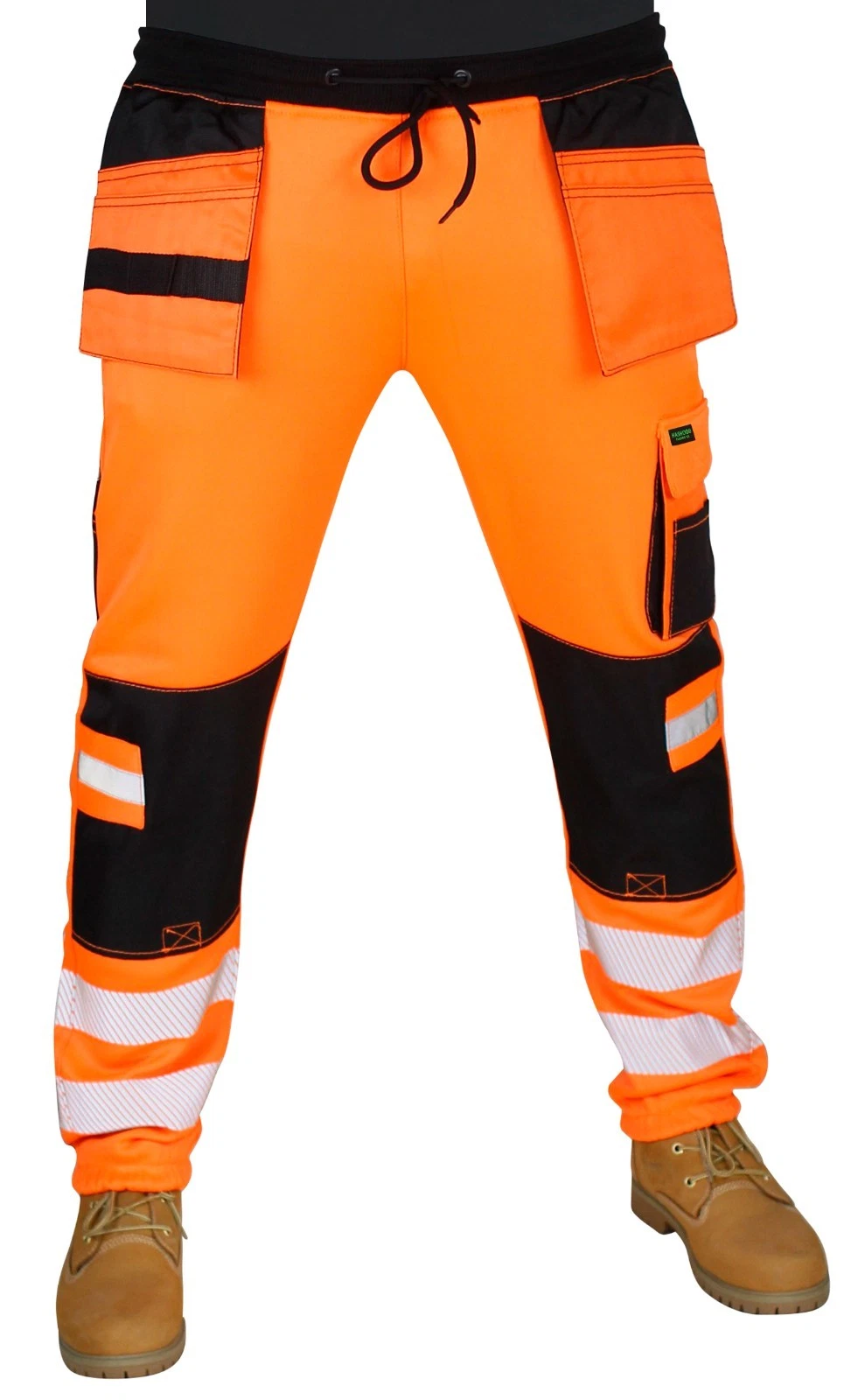 Men's Hi Viz Fleece Work Trousers Jogger with Knee Pad Pocket Workwear Pants