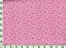 Dark Hot Pink Roses Leafy Vines on Lt Pink Quilting Sewing Fabric by Yard 1095