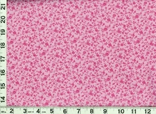 Dark Hot Pink Roses Leafy Vines on Lt Pink Quilting Sewing Fabric by Yard #1095
