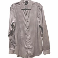 Van Heusen Flex Ultra Wrinkle Free Slim Fit Stretch 15-15.5 32/33 Med Grey Shirt