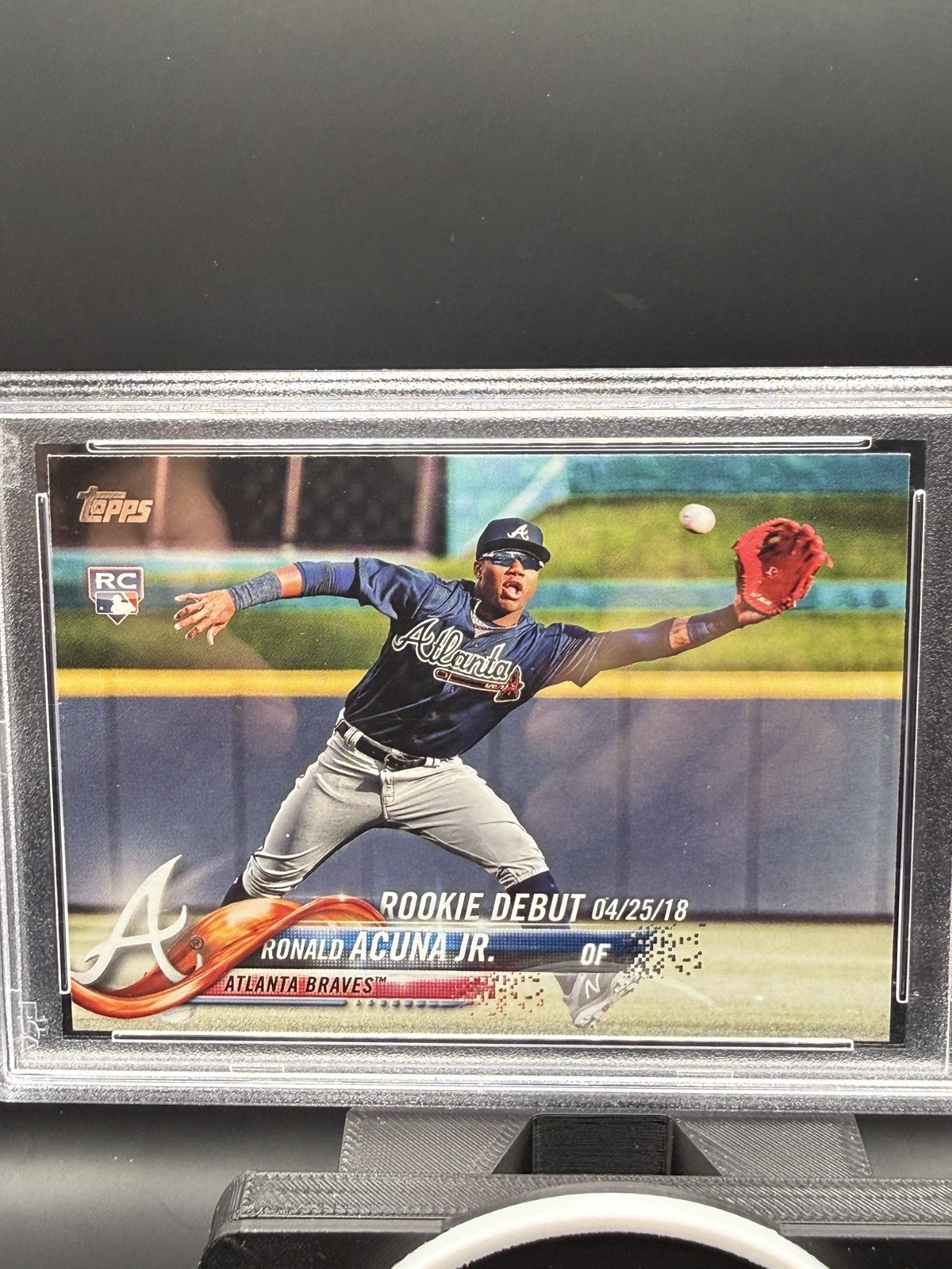 2018 TOPPS UPDATE #US252 RONALD ACUNA JR. ROOKIE RC PSA 10 view 3