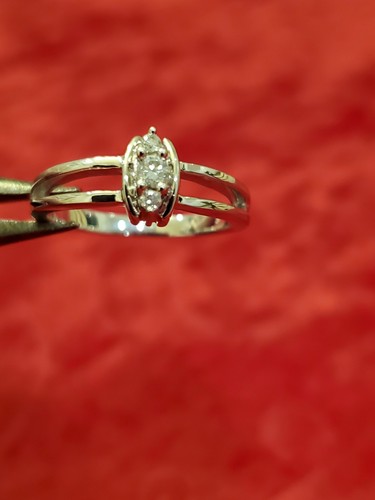 Solid 14k White Gold Natural 3 Round Diamond Ring Gems TV COA Size 6.5 Box - Picture 2 of 20