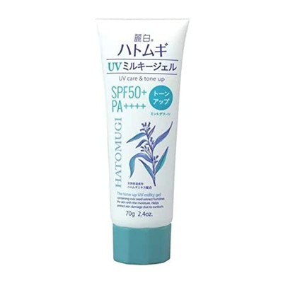 Reihaku Job's Tears Tone-Up UV Milky Gel Mint Green Tube Type 70g Japan