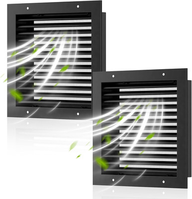 Hon Guan 2 Pack 12'' X 12'' Aluminum Gable Vents with Screen for Houses, Louvered 