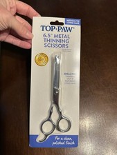 Top Paw 6.5" Grooming Metal Thinning Scissors For Thinning Out  Blending Hair
