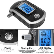 Alcohol Breathalyzer Police Digital Breath Analyzer Tester LCD Test Detector