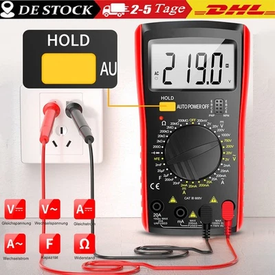 MARKENLOS Profi Digital Multimeter Messgerät Voltmeter Strom Amperemeter Kapazität Prüfer
