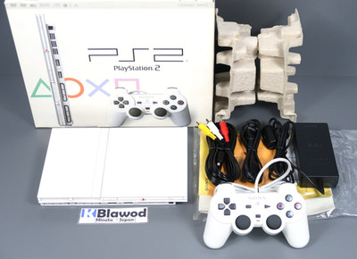 Sony PlayStation 2 PS2 SCPH-75000 Ceramic White Console Japan Import Box Tested