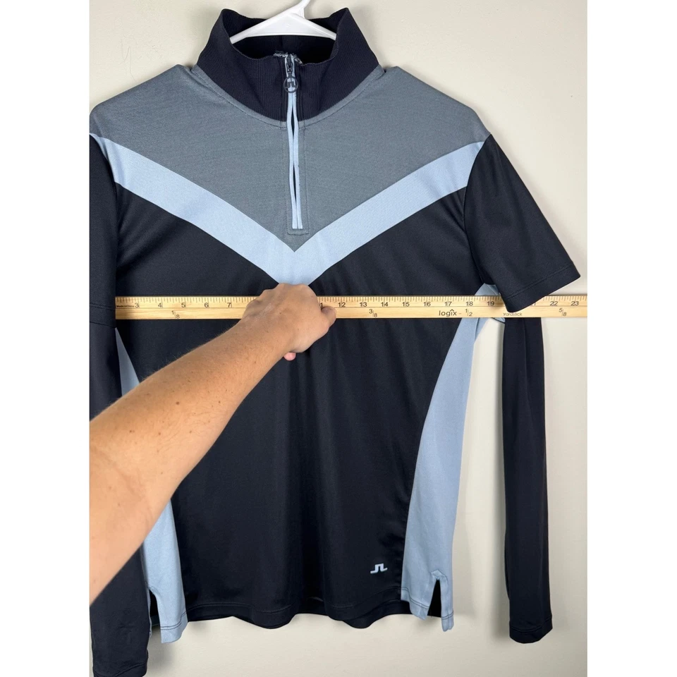 Polo de golf J. Lindeberg Lara-TX Jaquard cuarto cremallera manga larga, para mujer L Foto 3 de 4