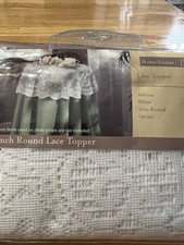Vintage Athena Lace White Table Topper NOS Brand New 36  Round