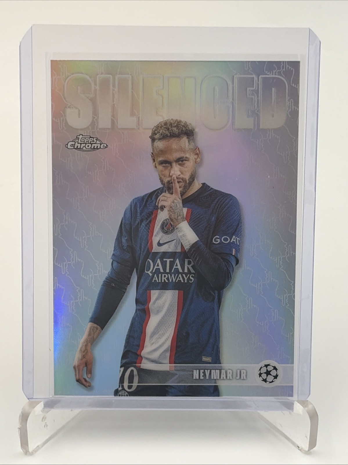 Neymar Jr 2025-26 Topps Chrome UEFA Club Competitions - Silenced Insert #SHH-1 view 5