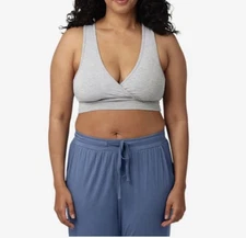 Kindred Bravely French Racer back Nursing & Sleeping Bra- Busty Small - Gray
