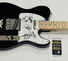 TESLA SIGNED BLACK ELECTRIC GUITAR JEFF KEITH HANNON WHEAT SKEOCH 4X JSA COA — photo 2