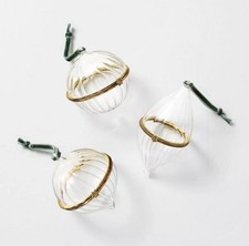 3pc Hinge Glass Ornament Set Hearth  Hand Magnolia Christmas Holiday