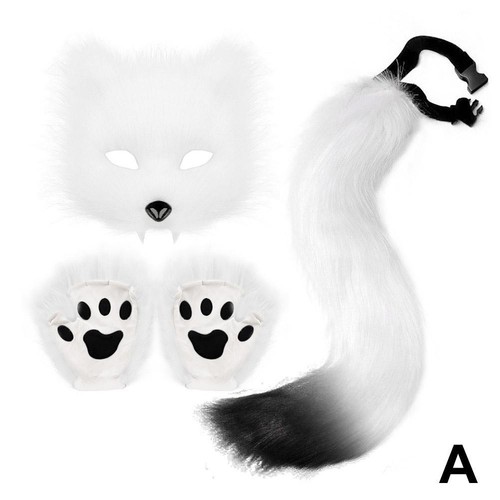 Faux Fur Wolf Paw Fingerless Gloves - Perfect Accessories NEW Cosplay T5W4 - Picture 18 of 19