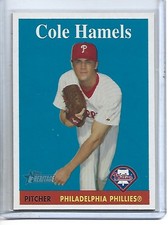 Cole Hamels 2007 Topps Heritage Baseball Yellow Team Name Variation #76