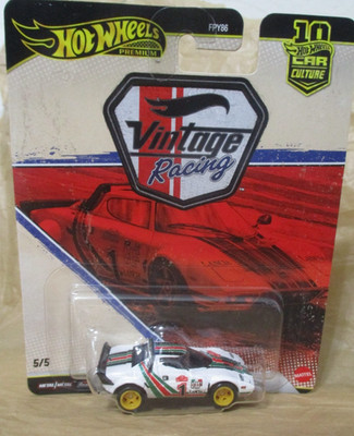 Hot Wheels Premium Vintage Racing Lancia Stratos Race Car   1:64 Rubber Tires