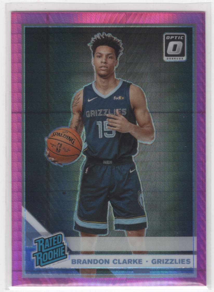 #194 2019-20 Donruss Optic HYPER PINK Brandon Clarke RC Memphis Grizzlies