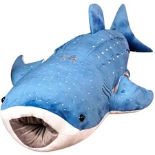 50CM Cartoon Blue Shark Stuffed Plush Toy Big Fish Whale Soft Animal Pillow USA