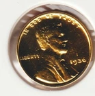 Rare Old Antique 1936 US Lincoln 24k Gold Plated Cent Penny Collection Coin USA