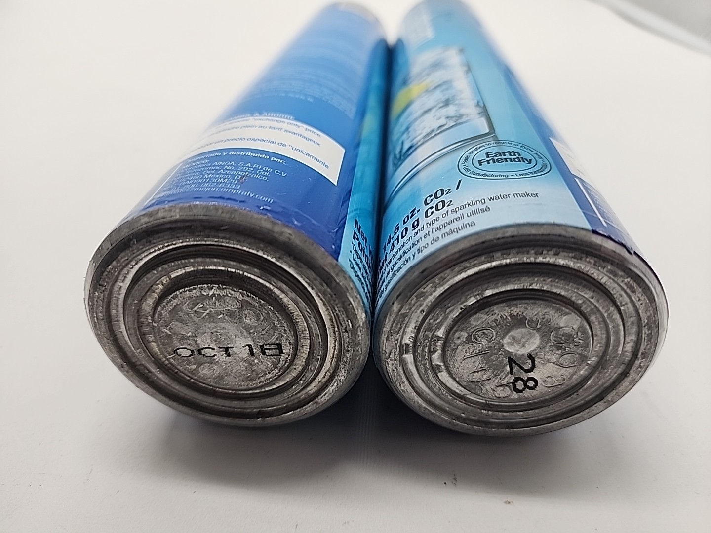 LOT 2 EMPTY SodaStream CO2 Cylinder Replacement Canisters 60L 14.5oz Containers