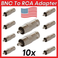 10 Pack BNC Jack to RCA Plug Adapter Coax RCA to BNC Cable Connector Converter