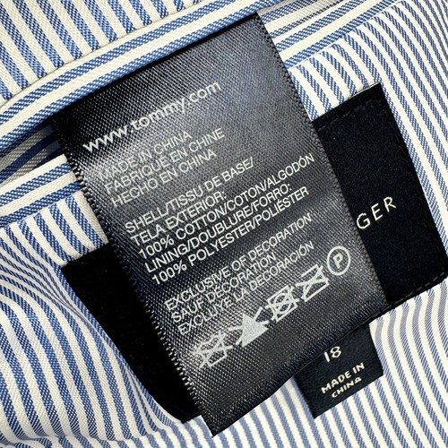 Tommy Hilfiger Blazer Boys 18 Blue Oxford Jacket 2 Button Classic Preppy Coastal - Picture 6 of 8