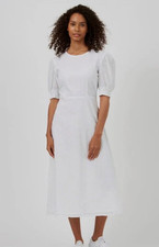 Great Plains Midi Dress Short Sleeves Daisy Embroidered New Tags bxw Size 10