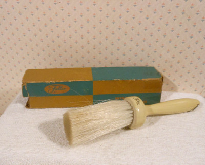 Vintage 1950s Fuller Brush Barber Neck Duster Wood Handle w/Hook 9 1/2'' Long