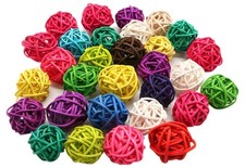 20 Pack Colorful Handmade Wicker Rattan Balls Decorative Pet Bird Chew Toys
