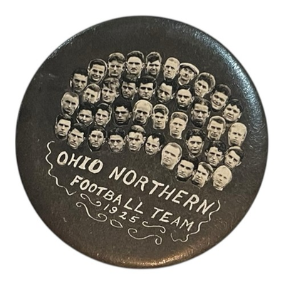 #ad Antique 1925 Ohio Northern University Football Team Photo Pin Pinback Button $199.99