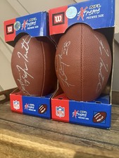 Fran Tarkenton Fred Taylor Signed Wilson NFL Football Autographed Vikings HOF QB