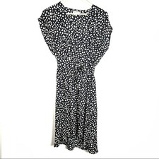 Max Studio brown and beige polka dot V-neck midi dress size small S