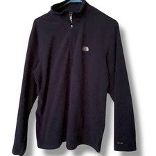 The North Face Mens Fleece Pullover Sweater Quarter Zip Blue Medium Lightweight