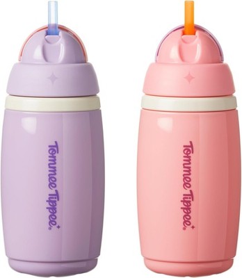 Tommee Tippee Active Straw isolierter Becher 266 ml, 2er-Pack, ab 12 Monaten