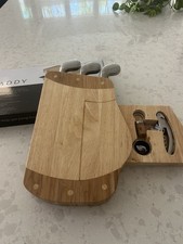 NWOT Caddy Picnic Deluxe Cutting Board with Wine & Cheese Tools-In Original Box