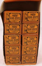 NOS 18 Gauge 5/8” Flat Head Wire Nails Brads American Steel & Wire
