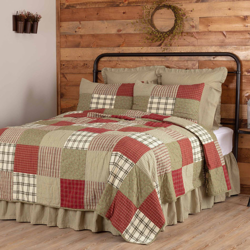 Bauernhaus Queen Quilt rot Patchwork Prärie Winde Schlafzimmer Dekor VHC Marken - Bild 1 von 6