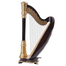 Mini Harp Model,14CM Hand-made Wooden Harp Musical Instrument Replica Home Of...