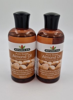 2 x Natures Aid Mandelöl reines Süßmandelöl Massageöl 150ml BBE 04/26