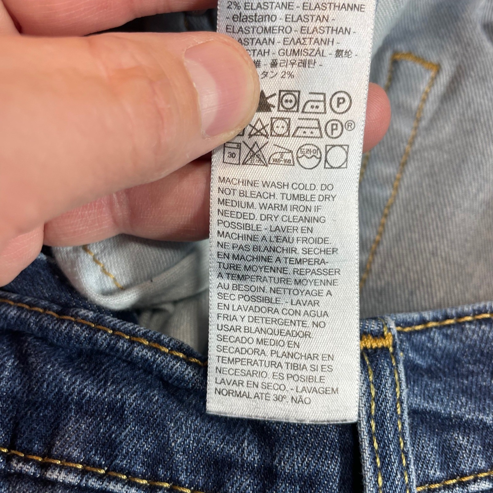 Levi's 502 Jeans Mens Size 34x30 Dark Wash Regular Taper Fit Whiskered Faded thumbnail 8