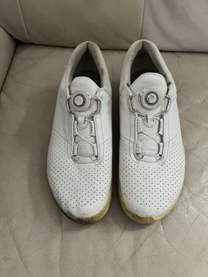 ECCO Men BIOM Hybrid 3 BOA Spikeless Golf Shoes White Leather. Size 8-8,5M