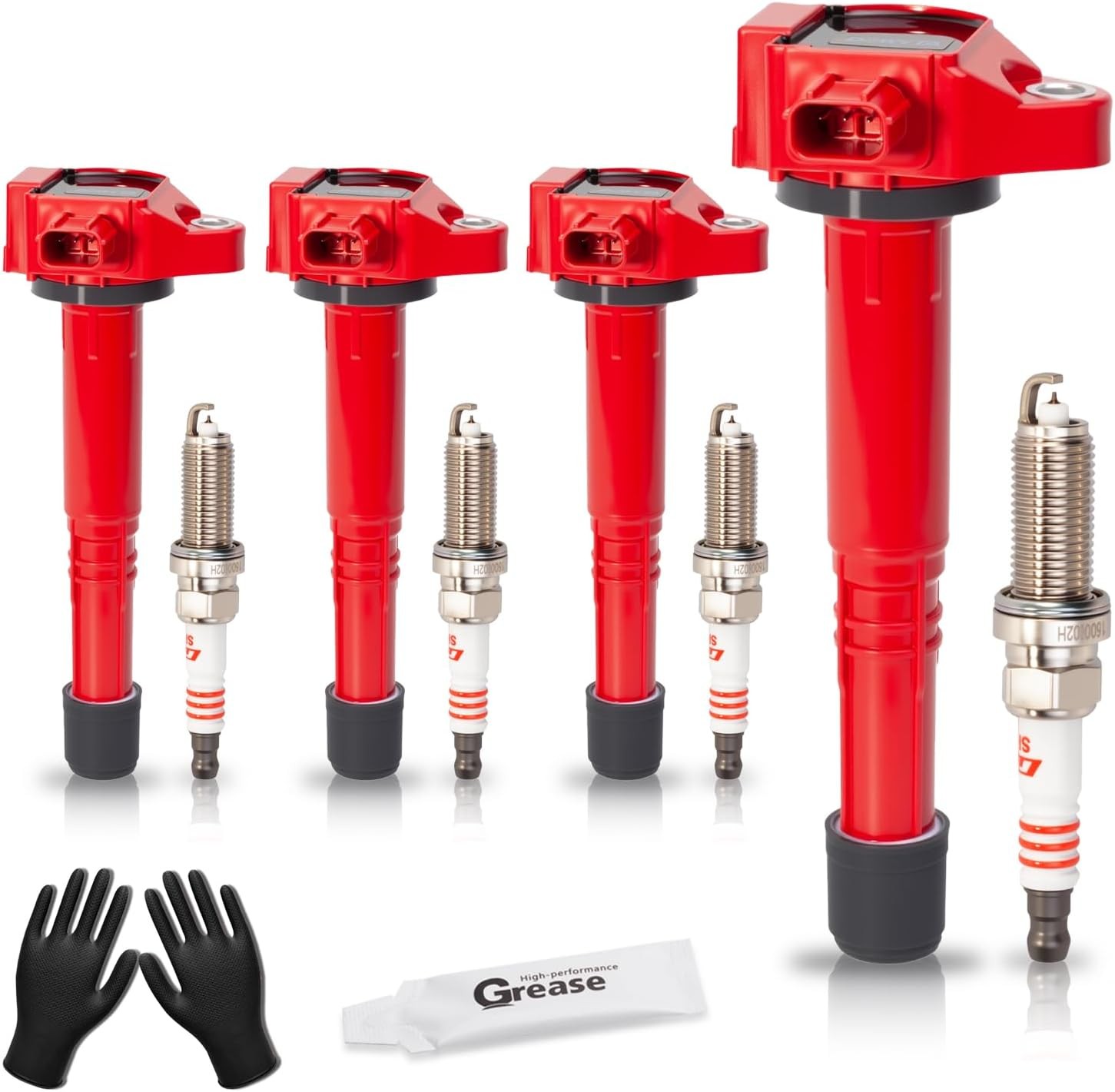 Set of 4 Upgraded Ignition Coil Pack and Iridium Spark Plugs Fits for Honda Acco