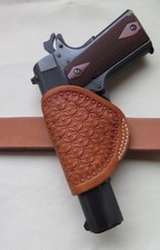 LH 1911 Leather Diamond Stamp Drop-In Holster Handmade in Montana