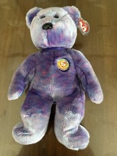 Ty Beanie Baby CLUBBY IV Purple Bear 2001 Rare, Retired Official Club Bear 14"