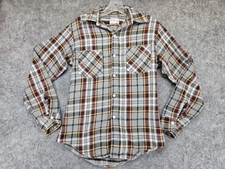 Vintage Big Mac Shirt Mens Small Gray Plaid Flannel Heavy JCPenney Workwear 70s