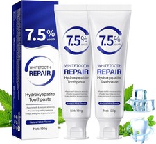 7.5 Hydroxyapatite Toothpaste, 2Pack Toothpaste for Advanced Enamel Protection,