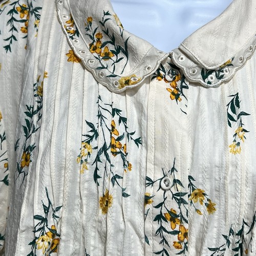 Blusa Lauren Conrad 3X Cuello Peter Pan Floral Campesino Boho Camisa Transparente Shucker - Imagen 9 de 19
