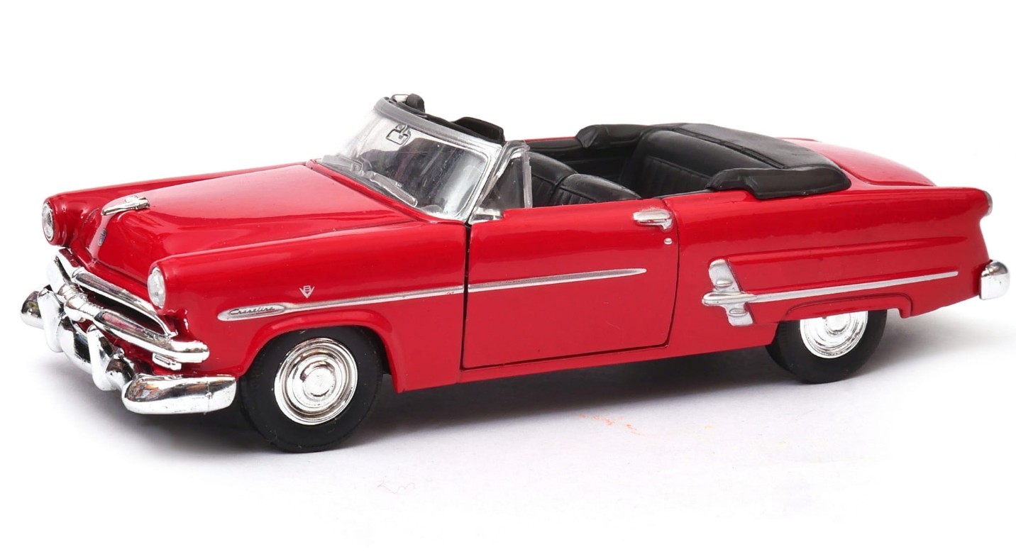 Welly 1953 Ford Crestline Sunliner Cabrio Red 1:34 1:39 Scales 4.5 Inch Diecast