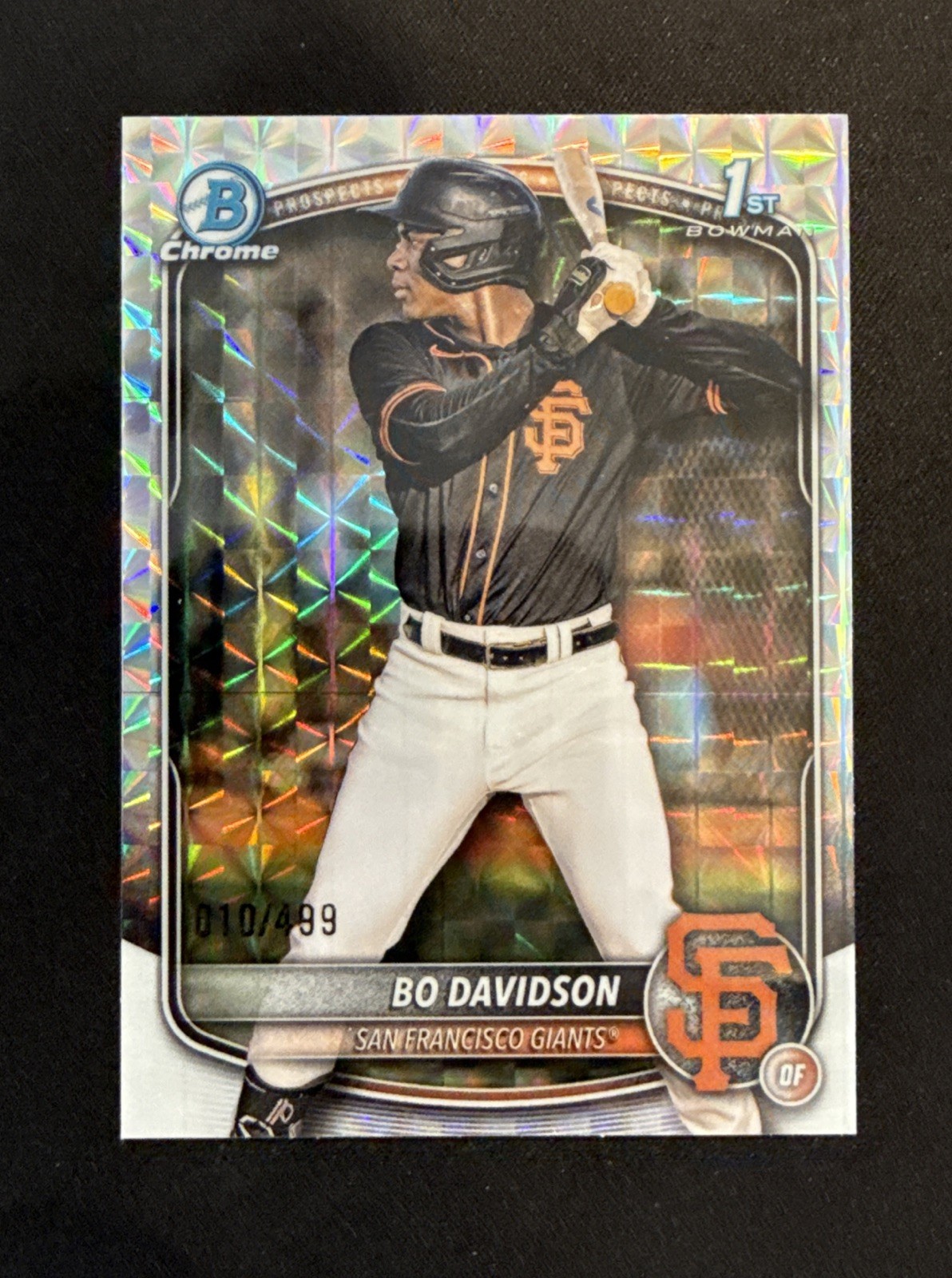 2025 Bowman Chrome Bo Davidson  Geometric SP #’d 10/499 Giants 1st Bowman